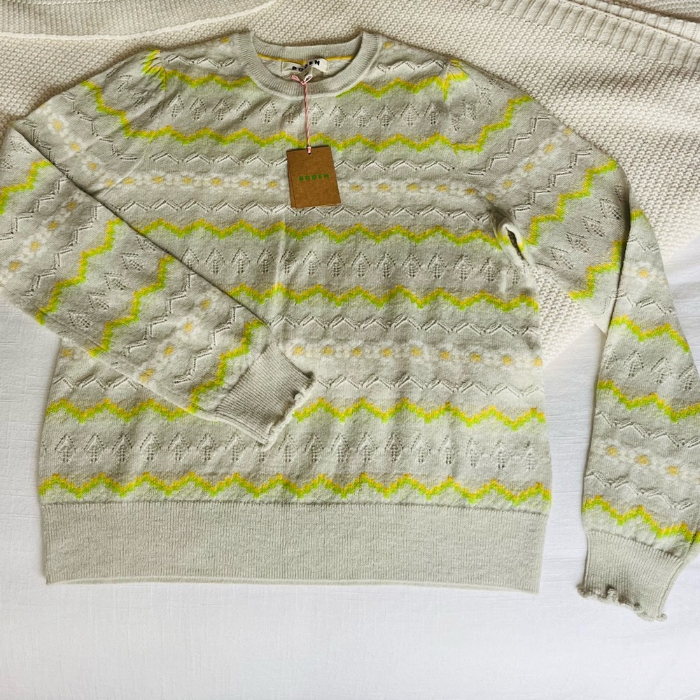 NWT Boden fair isle spring sweater, size Medium
